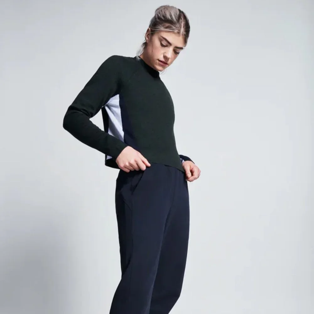 New LNDR Soft Vigilante 100% merino wool boxy cropped colorblock knit sweater - Picture 2 of 14